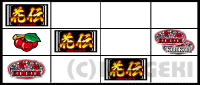 パチスロ 花伝の中段チェリーBAR揃い