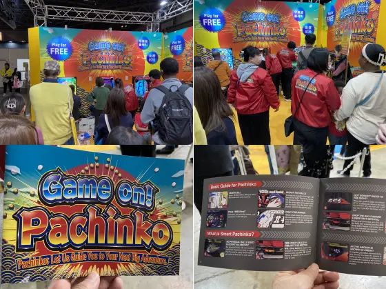 アニメジャパン2025の仮想パチンコホールのインバウンドコーナー2ブースの模様