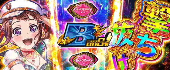 Lバンドリ！の中リールにバン図柄を狙えカットイン(夢撃ち演出)「虹カットイン」