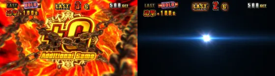 スマスロ バイオハザード™ ヴィレッジのナイトオブファイア追撃中画面