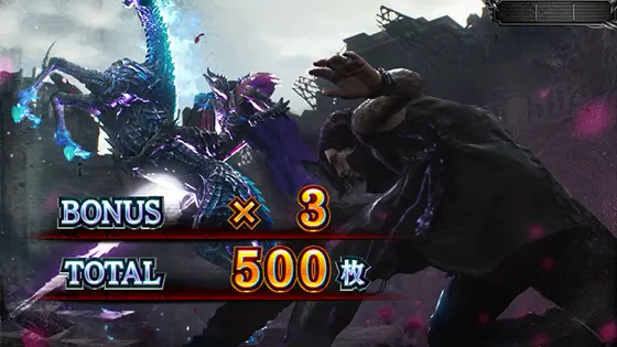 スマスロ デビル メイ クライ5 スタイリッシュトライブのST終了画面（VSエルダーゲリュオン）