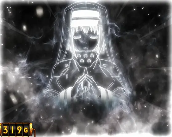 Lパチスロ 炎炎ノ消防隊の前兆中オーラ色「白」