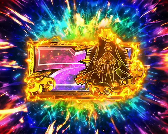 Lパチスロ 炎炎ノ消防隊のバトル勝利時の画面