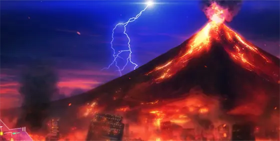 Lゴジラの火山ステージ