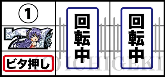 L ひぐらしのなく頃に 業の左リール中段にビタ押し
