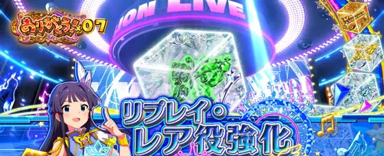 スマスロ アイドルマスター ミリオンライブ！ ネクストプロローグの強化アイテムリプレイ/レア役強化