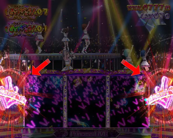 スマスロ アイドルマスター ミリオンライブ！ ネクストプロローグのAT中のリール両サイドの属性アイコン点灯