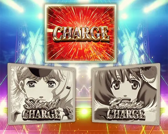 Lパチスロ マクロスフロンティア4の歌姫チャージ選択画面