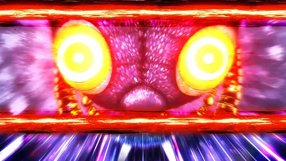 スマスロ マギアレコード 魔法少女まどか☆マギカ外伝のエンブリオイヴ中の着地演出（第1停止カットイン）