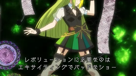 スマスロ マギアレコード 魔法少女まどか☆マギカ外伝のアリナミュージアム中のセリフ演出（白文字）