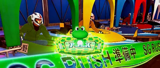 スマスロモンキーターンⅤのAT「SGラッシュ」準備中 PUSHボタン:ケロット