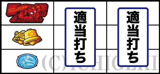 スマスロキン肉マン～7人の悪魔超人編～のスイカ停止時の打ち方手順(残りリール適当打ちでOK)