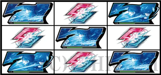 スロット ソードアート・オンラインのダブル揃い時の停止型