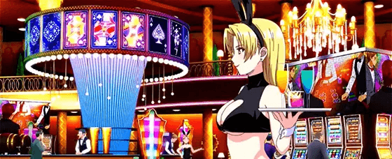 スマスロスーパーブラックジャックのキャラ通過(右から)