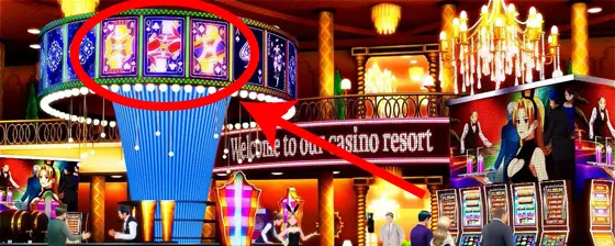 スマスロスーパーブラックジャックのリオのカジノステージ（トランプステップアップ演出）