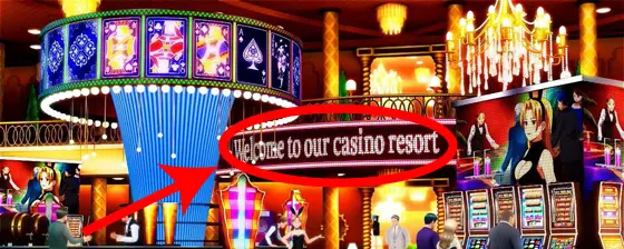 スマスロスーパーブラックジャックのリオのカジノステージ（電光掲示板演出）