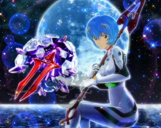 パチスロ シン・エヴァンゲリオンのレイチャンス成功画面(月背景A)
