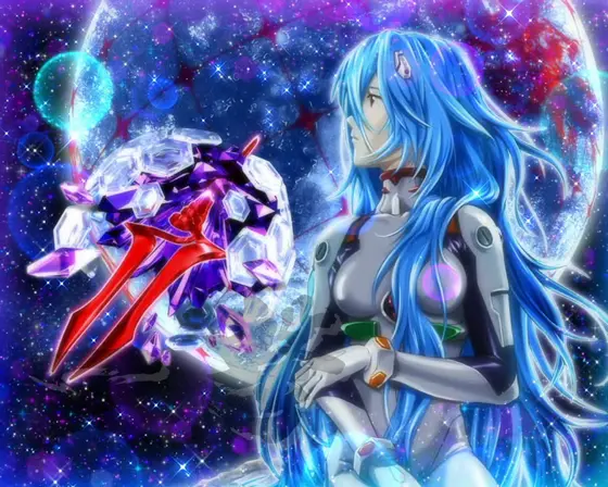 パチスロ シン・エヴァンゲリオンのレイチャンス成功画面(ロングヘア)