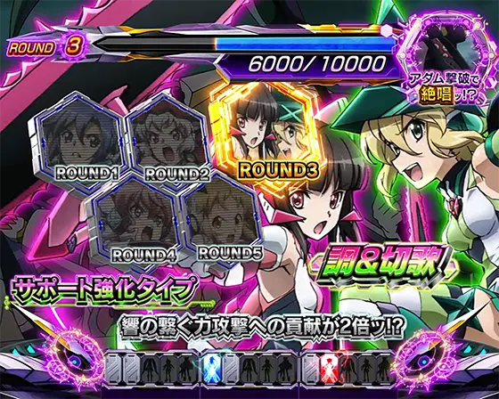 Lパチスロ戦姫絶唱シンフォギア 正義の歌のラウンド3「月詠調+暁切歌」