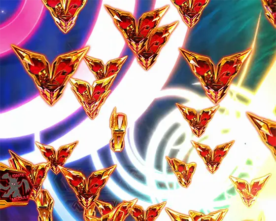 Lパチスロ戦姫絶唱シンフォギア 正義の歌のＶストック放出時の画面