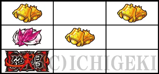 Lパチスロ戦姫絶唱シンフォギア 正義の歌のフォニック目(小Vベル)の停止型
