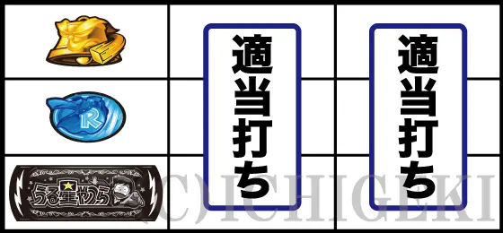 Lうる星やつらの下段BAR停止時の打ち方手順