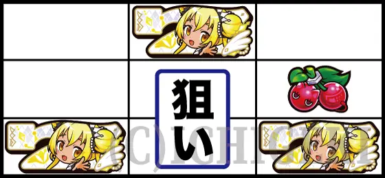 LBパチスロ1000ちゃんAのボーナス入賞手順（右リール赤7停止）