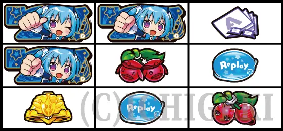 LBパチスロ1000ちゃんAの中押し上段1000ちゃん停止（弱チャンス目）