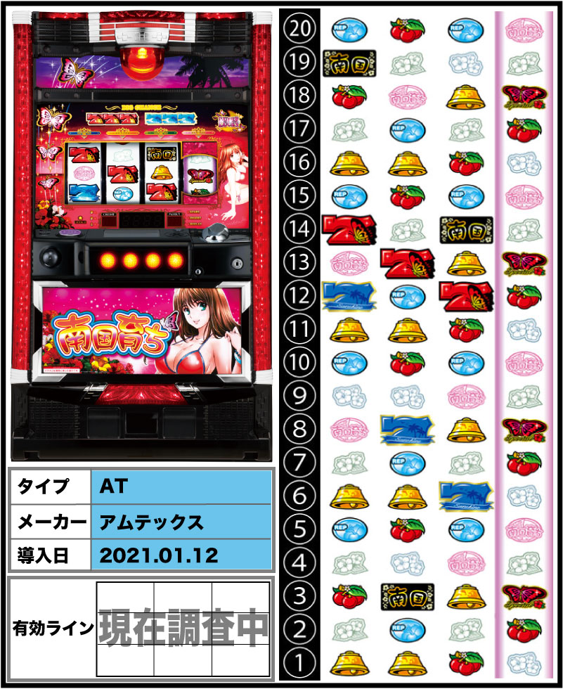 南国育ち-30の導入日・筐体・メーカー・リール配列・有効ライン