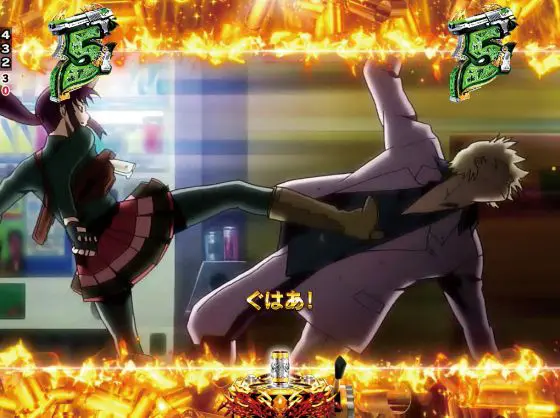 パチンコPブラックラグーン4 EXTRA BULLET 129ver.のレヴィVSチャカ画像