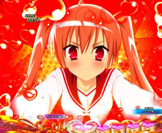 パチンコP緋弾のアリア～緋緋神降臨～88Ver.のヒロイン接近予告赤画像