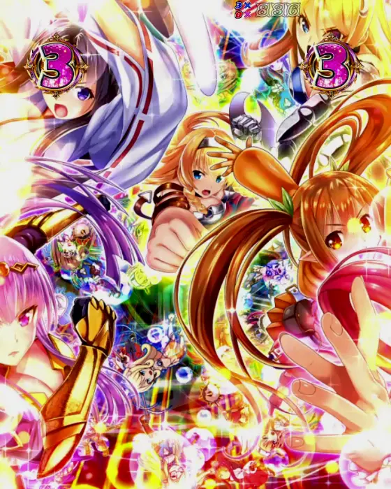 パチンコPクイーンズブレイド4 ナナエルver.の群予告画像