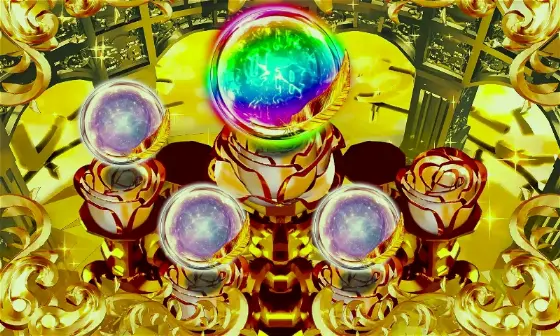 パチンコPクイーンズブレイド4 ナナエルver.の虹保留電サポ画像