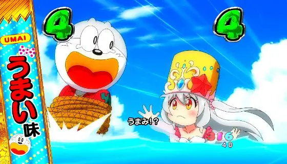 パチンコPうまい棒2の人魚救出リーチ