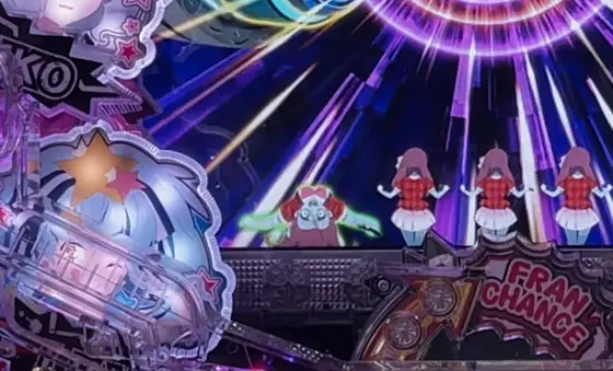 パチンコPゾンビランドサガの七福ヘドバンRUSH中緑保留画像