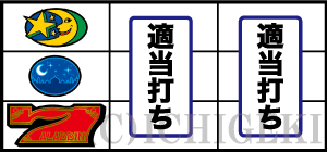 アラジンAクラシックの下段赤7停止時