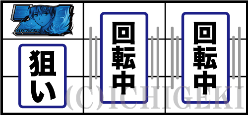 パチスロAngel Beats!の左リールに青7(赤7)狙いの画像