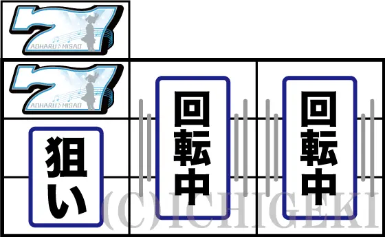 アオハル♪操 Ａ－ＬＩＶＥの左リール枠上から上段に白7狙い