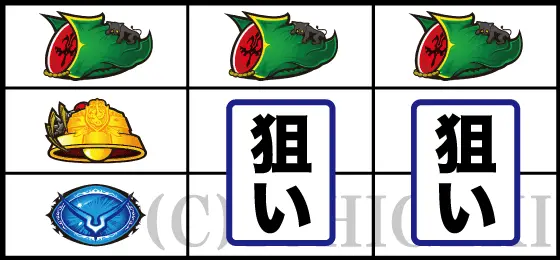 パチスロコードギアス 反逆のルルーシュ3 C.C.&Kallen ver.のスイカ停止時の打ち方手順(中･右リール白7を目安にスイカ狙い)