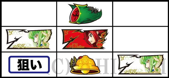 パチスロコードギアス 反逆のルルーシュ3 C.C.&Kallen ver.の通常時のボーナス察知手順(左リールに白7狙い)
