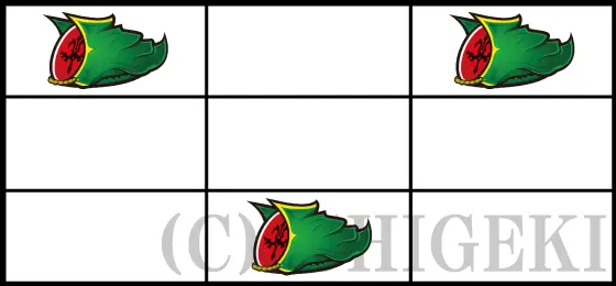 パチスロコードギアス 反逆のルルーシュ3 C.C.&Kallen ver.のリーチ目「大Vスイカタイプ」