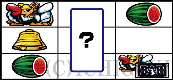 クランキークレストのリーチ目「スイカテンパイハズレ」