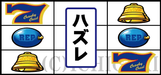 クランキークレストのリーチ目「青7テンパイハズレ」