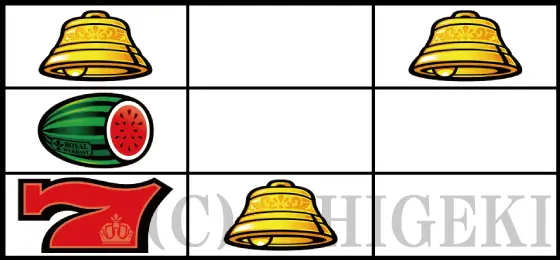 クランキークレストのリーチ目「大山型にベル停止」