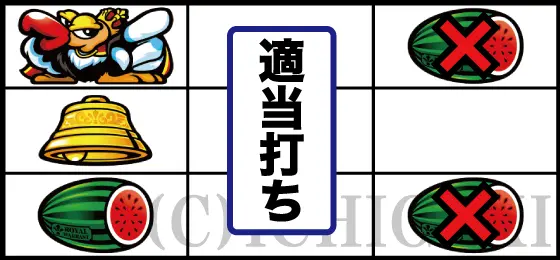 クランキークレストのスイカ非テンパイ時の打ち方画像