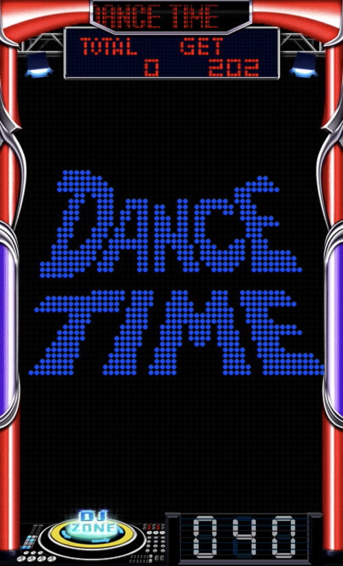 パチスロディスクアップ2のAT「feat.ダンスタイム」突入画面