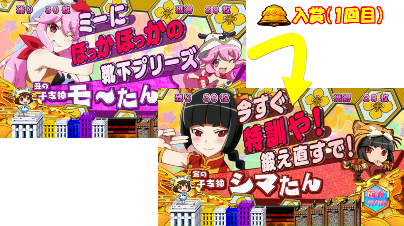 SLOTえとたまのボーナス終了画面