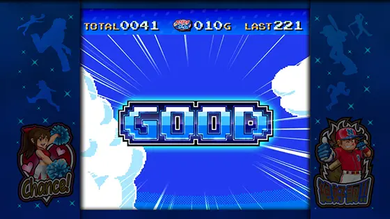 ファミスタ回胴版‼の目押し成功時「GOOD」