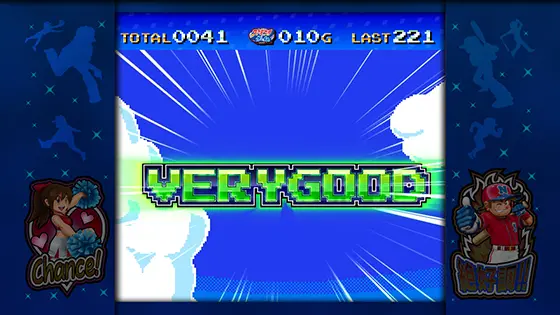 ファミスタ回胴版‼の目押し成功時「VERY GOOD」