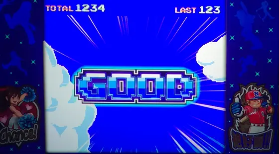 ファミスタ回胴版‼の目押し成功時「GOOD」